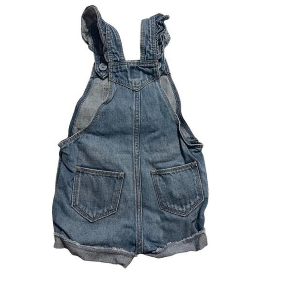 Baby GAP Denim Short Overalls Infant Girls Size 18 - 24 months Excellent very ge - Picture 2 of 5